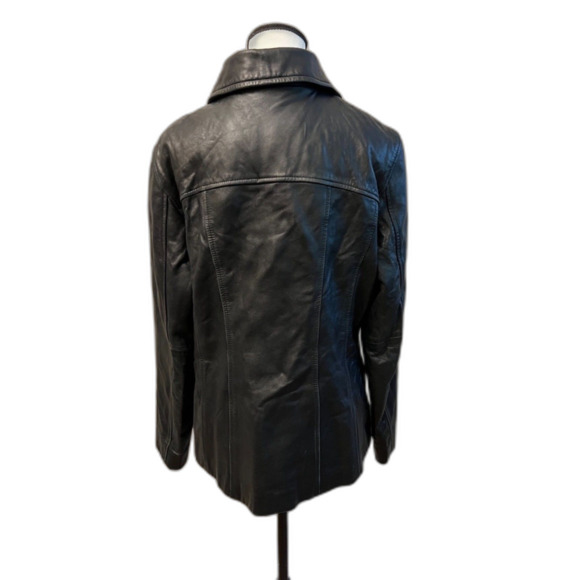 Vintage New York by Winlit women's black leather jacket. Size L. - Picture 2 of 10